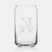 ミニマルレターKモノグラムとカスタムネーム ガラス缶 (裏面)