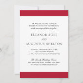 ミニマルレッドモダンオールインワンウェディング 招待状 (正面)