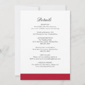 ミニマルレッドモダンオールインワンウェディング 招待状 (裏面)