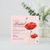 ミニマルレッドラブローズ ブライダルシャワー 招待状 (スタンド正面)