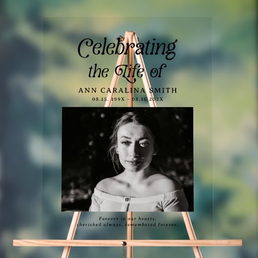 ミニマルレトロの葬儀式標識 アクリルサイン (ニュートラル)