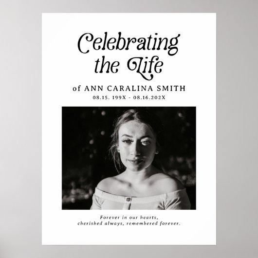 ミニマルレトロの葬儀式標識 ポスター (正面)