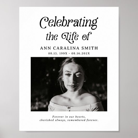 ミニマルレトロの葬儀式標識 ポスター (正面)