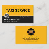 ミニマルレトロイエロータクシーレイヤーキャブドライバー 名刺 (正面/裏面)