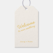 ミニマルレトロイエロー結婚ズギフトラベル ギフトタグ (正面)