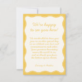 ミニマルレトロイエロー結婚ズ・ウェルカム サンキューカード (正面)