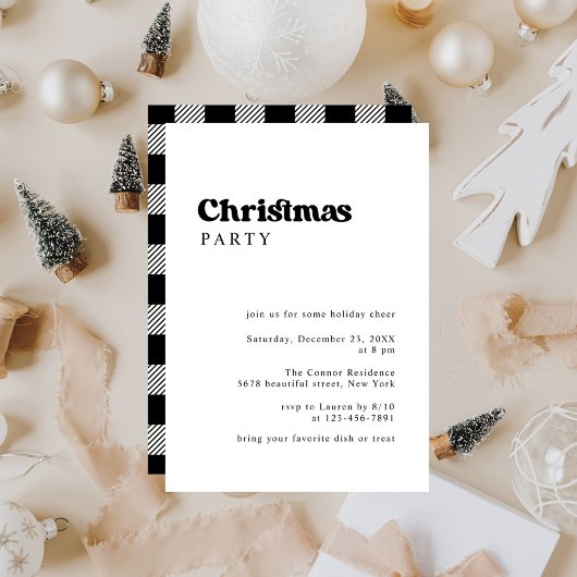 ミニマルレトロクリスマスパーティー 招待状