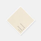 ミニマルレトロクリームタイプライターカスタムウェディング スタンダードカクテルナプキン (角)