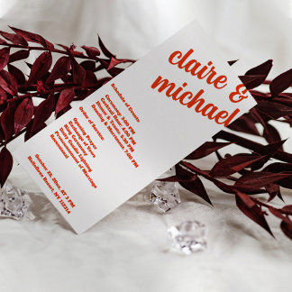 ミニマルレトロシンプルモダン結婚式 プログラム