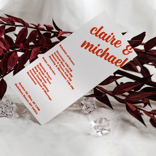 ミニマルレトロシンプルモダン結婚式 プログラム