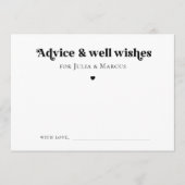 ミニマルレトロスクリプトハートウェルウィズ結婚ズ アドバイスカード (正面)