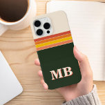 ミニマルレトロストライプイニシャルモノグラム iPhone 15 PRO MAXケース<br><div class="desc">ミニマルレトロストライプイニシャルモノグラム電話ケース。独自のiPhoneパーソナライズされたケースを作成しカスタムて、イニシャル名。</div>