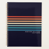 ミニマルレトロストライプ数 プランナー手帳 (正面)