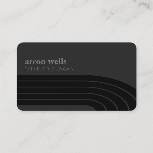 ミニマルレトロストライプ波 名刺 (正面)