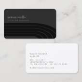 ミニマルレトロストライプ波 名刺 (正面/裏面)