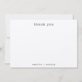 ミニマルレトロタイプライタークラフトカスタムウェディング サンキューカード (正面)