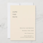 ミニマルレトロタイプライターフォント結婚ズ セーブザデート (正面)