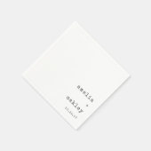 ミニマルレトロタイプライターホワイトカスタムウェディング スタンダードカクテルナプキン (角)