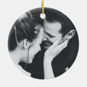 ミニマルレトロタイプライター結婚ホワイトの写真 セラミックオーナメント (裏面)