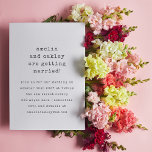 ミニマルレトロタイプライター結婚白黒 招待状<br><div class="desc">ミニマルレトロタイプライター白黒結婚式招待状</div>