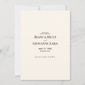 ミニマルレトロタイポグラフィー結婚式のSave the Date 招待状 (正面)