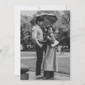 ミニマルレトロタイポグラフィー結婚式のSave the Date 招待状 (裏面)