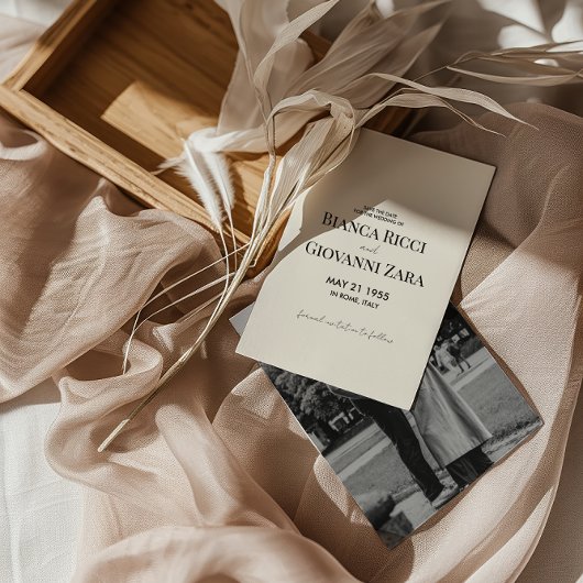 ミニマルレトロタイポグラフィー結婚式のSave the Date 招待状