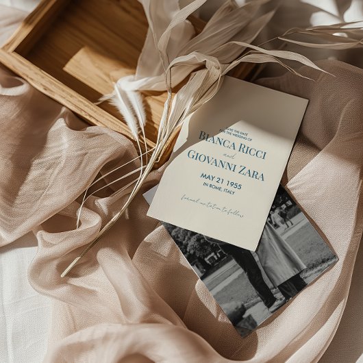 ミニマルレトロタイポグラフィ結婚式の日付を保存 招待状