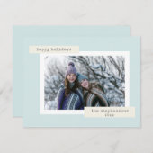 ミニマルレトロパステルブルーカスタム写真 シーズンカード (正面/裏面)