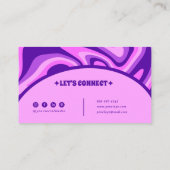 ミニマルレトロパープルピンク抽象芸術ボホグルーヴィ 名刺 (裏面)