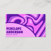 ミニマルレトロパープルピンク抽象芸術ボホグルーヴィ 名刺 (正面)