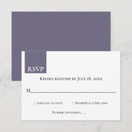 ミニマルレトロパープル金ゴールドモノグラムクラッシー結婚ズ 出欠カード