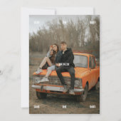 ミニマルレトロフルフォト結婚ズ セーブザデート (正面)