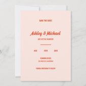 ミニマルレトロフルフォト結婚ズ セーブザデート (裏面)