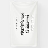 ミニマルレトロブラック&ホワイトバチェロレッテウィークエンド 横断幕 (縦)