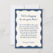 ミニマルレトロブルー結婚ズ・ウェルカム サンキューカード (正面)