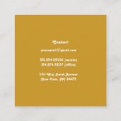 ミニマルレトロマスタードイエロー名刺 スクエア名刺 (裏面)