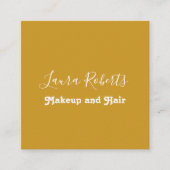 ミニマルレトロマスタードイエロー名刺 スクエア名刺 (正面)