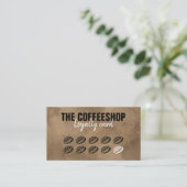 ミニマルレトロヴィンテージブラウンクラフトシンプルコーヒー ロイヤリティカード (スタンド正面)