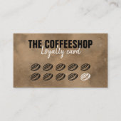 ミニマルレトロヴィンテージブラウンクラフトシンプルコーヒー ロイヤリティカード (正面)