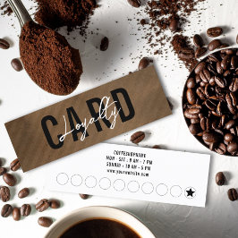 ミニマルレトロヴィンテージブラウンクラフトシンプルコーヒー ロイヤリティカード
