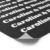 ミニマルレトロ文字白黒カップル名 ポスター (角)