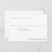 ミニマルレトロ白黒タイプライター結婚ズ 出欠カード (正面/裏面)