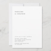 ミニマルレトロ白黒タイプライター結婚ズ 招待状 (正面)