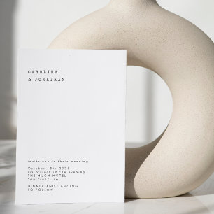 ミニマルレトロ白黒タイプライター結婚ズ 招待状