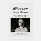 ミニマルレトロ葬儀の永遠のハートサイン アクリルサイン (正面)