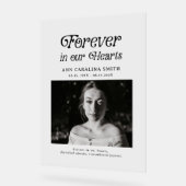 ミニマルレトロ葬儀の永遠のハートサイン アクリルサイン (傾斜)