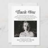 ミニマルレトロ葬儀フォトメモリアル サンキューカード (正面)