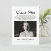 ミニマルレトロ葬儀フォトメモリアル サンキューカード (スタンド正面)