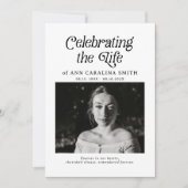 ミニマルレトロ葬祝祭の人生 招待状 (正面)